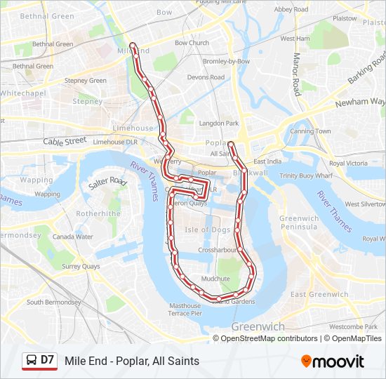 D7 bus Line Map