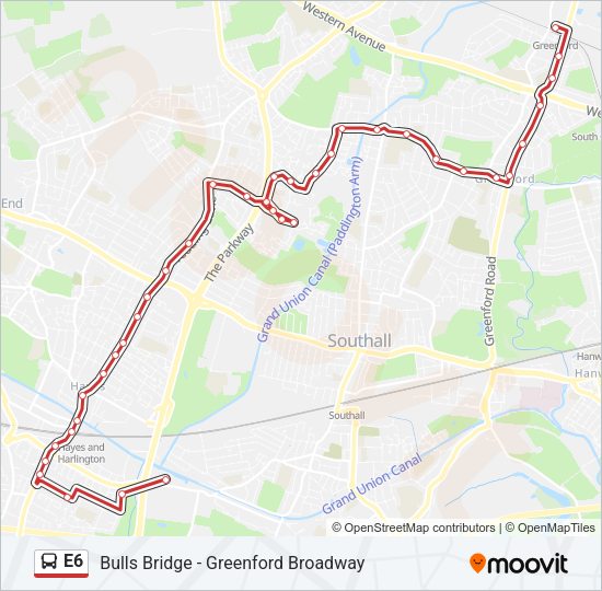 E6 Bus Line Map