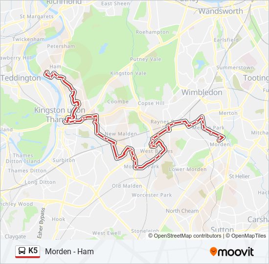 K5 bus Line Map