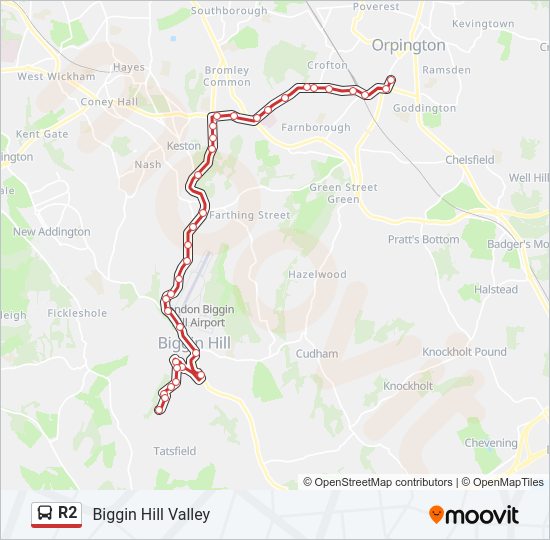 R2 Bus Line Map