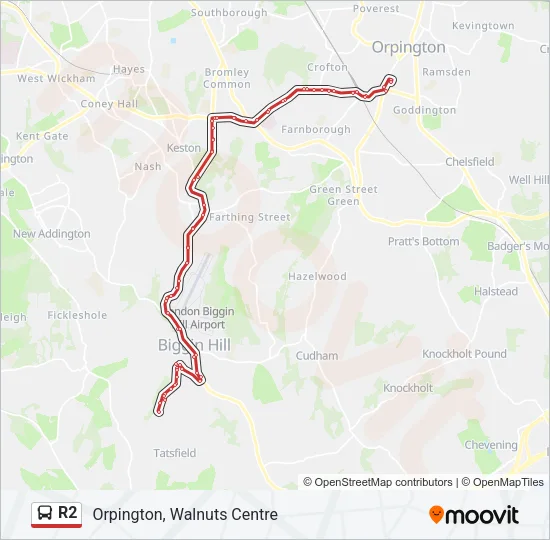 R2 Bus Line Map