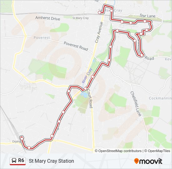R6 Bus Line Map