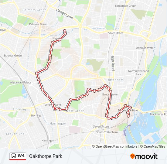 W4 bus Line Map