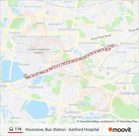 116 Bus Line Map