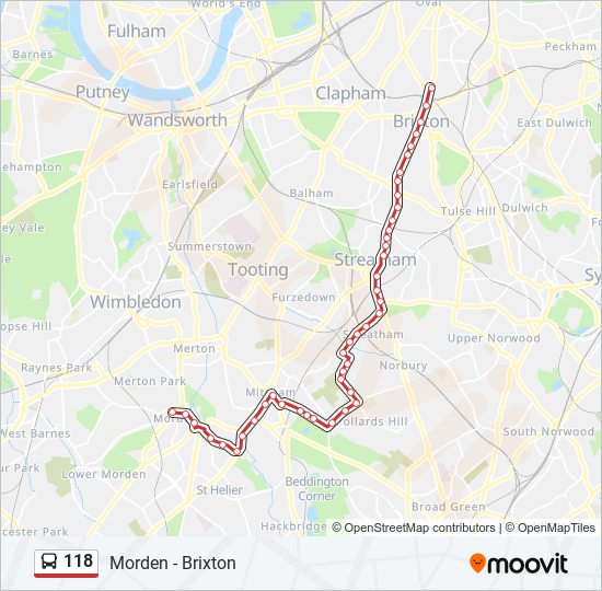 Bus 118 Route Map 118 Route: Schedules, Stops & Maps - Morden (Updated)