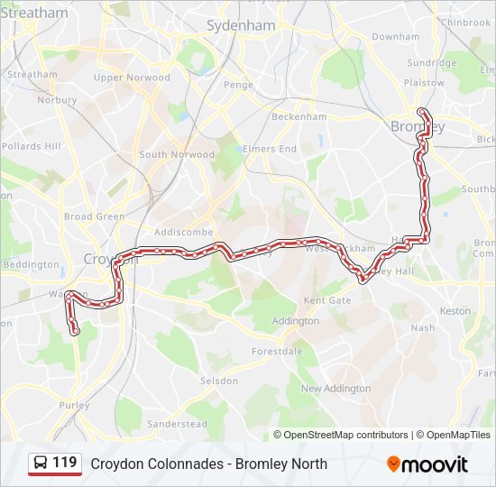 119 Bus Line Map