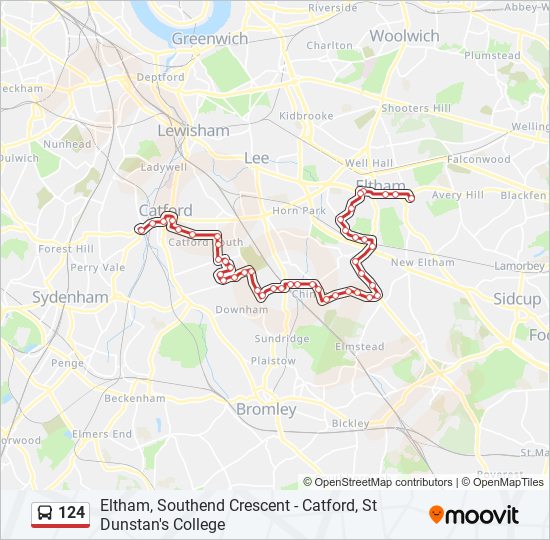 124 bus Line Map