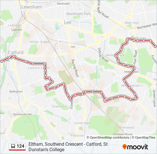 124 Route: Schedules, Stops & Maps - Catford, St Dunstan's College ...