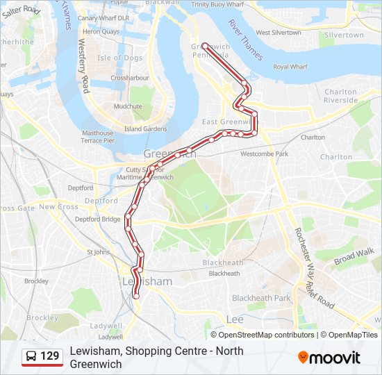 129 bus Line Map