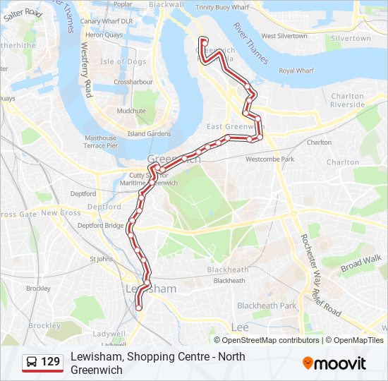 129 bus Line Map