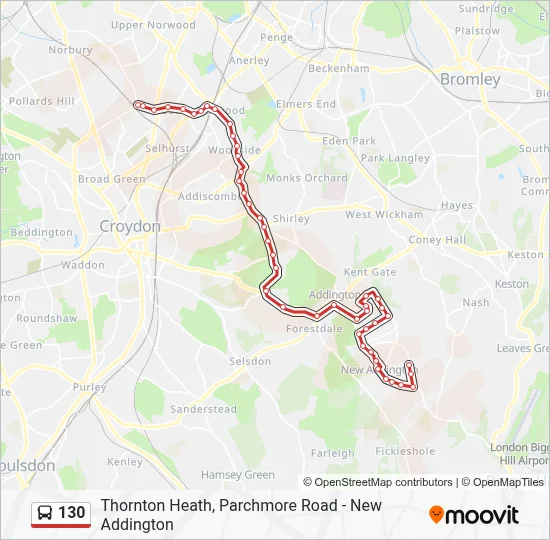 130 Route: Schedules, Stops & Maps - New Addington (Updated)