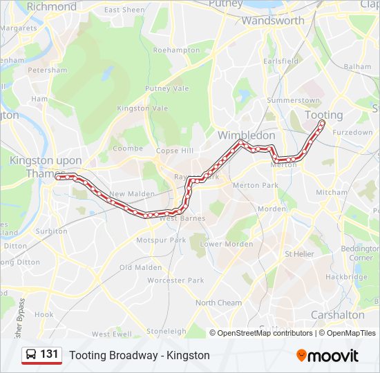 131 bus Line Map