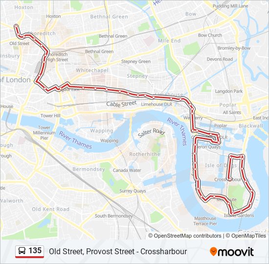 135 Bus Route Map