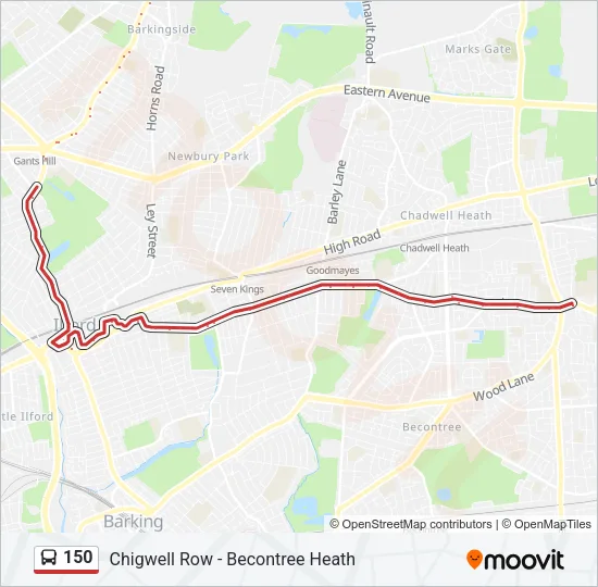 150 Bus Line Map