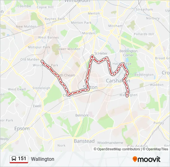 151 Bus Line Map