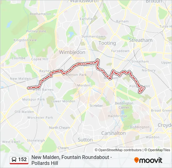 152 Bus Line Map