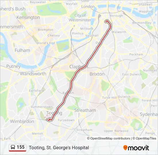 155 Bus Line Map