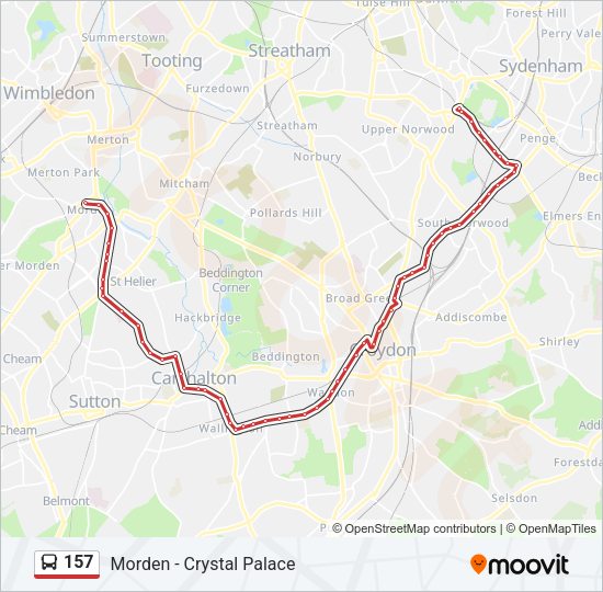 157 Bus Line Map