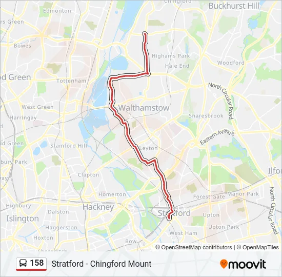 158 Bus Line Map