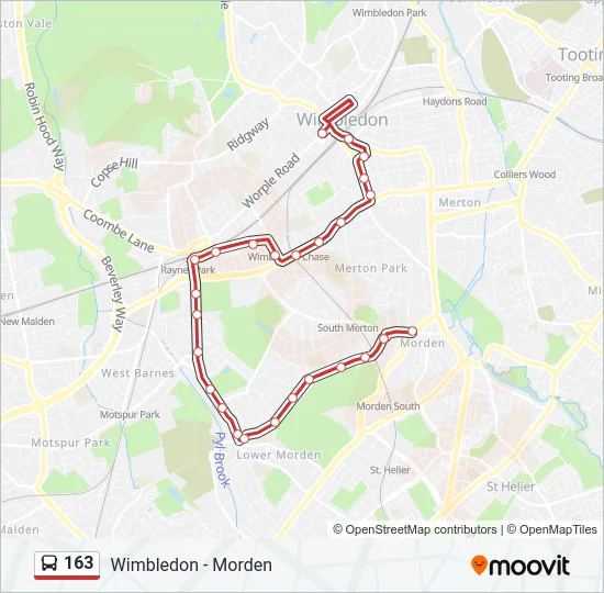 163 Bus Line Map