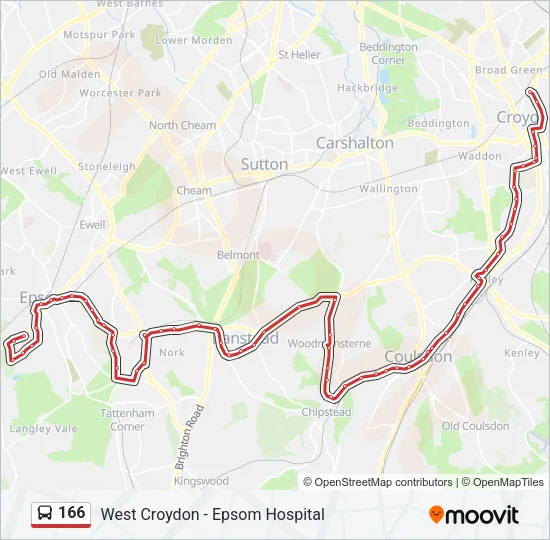 166 Bus Line Map
