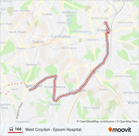 166 Route Schedules, Stops & Maps Epsom Hospital (Updated)
