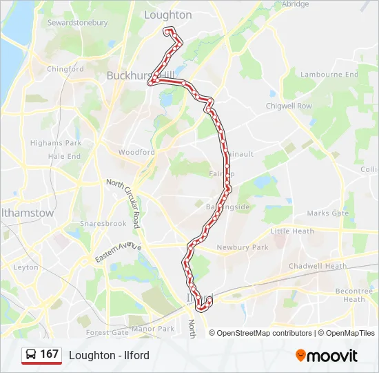 Bus 167 Route Map 167 Route: Schedules, Stops & Maps - Ilford (Updated)