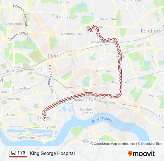 173 Bus Line Map
