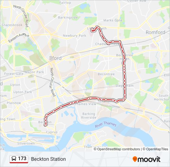 173 Bus Line Map