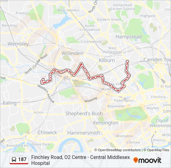 187 Bus Line Map