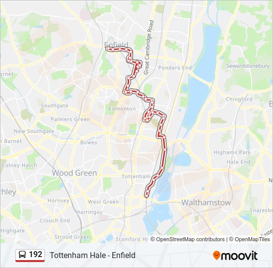 Bus 192 Route Map 192 Route: Schedules, Stops & Maps - Tottenham Hale (Updated)