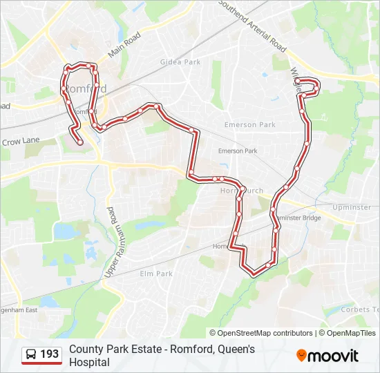 Bus 193 Route Map 193 Route: Schedules, Stops & Maps - County Park Estate (Updated)