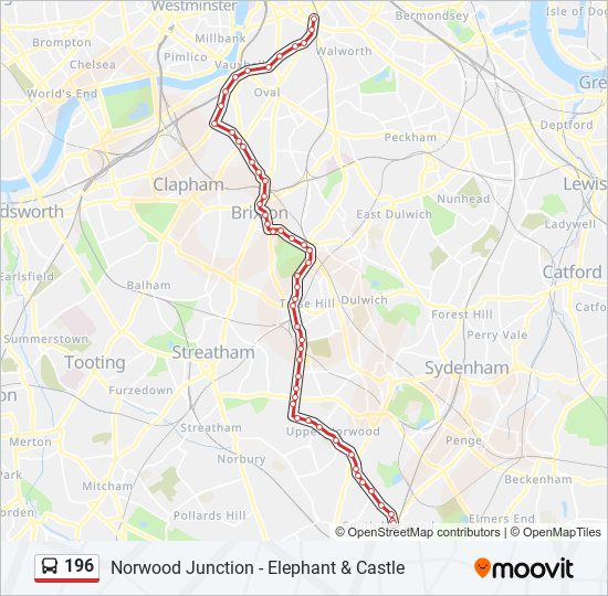 Bus 196 Route Map 196 Route: Schedules, Stops & Maps - Elephant & Castle (Updated)