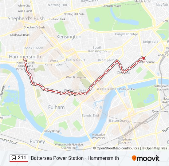 211 Bus Line Map