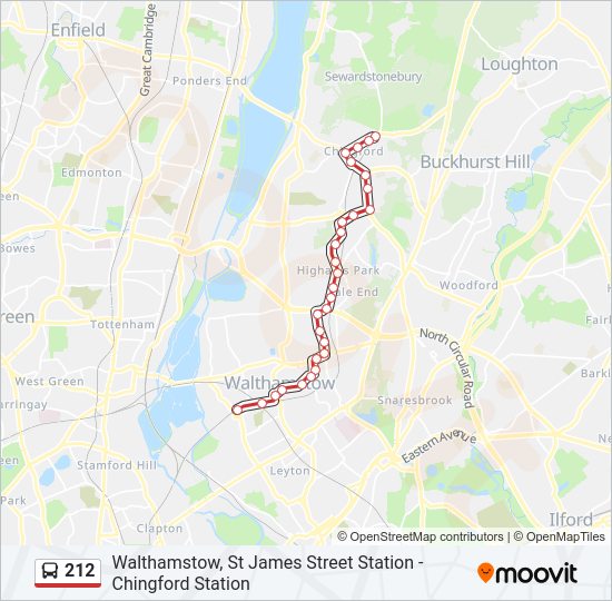 212 Bus Line Map