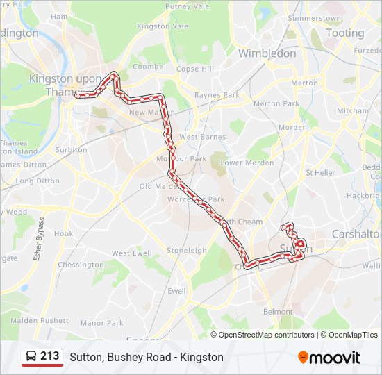 213 Bus Line Map