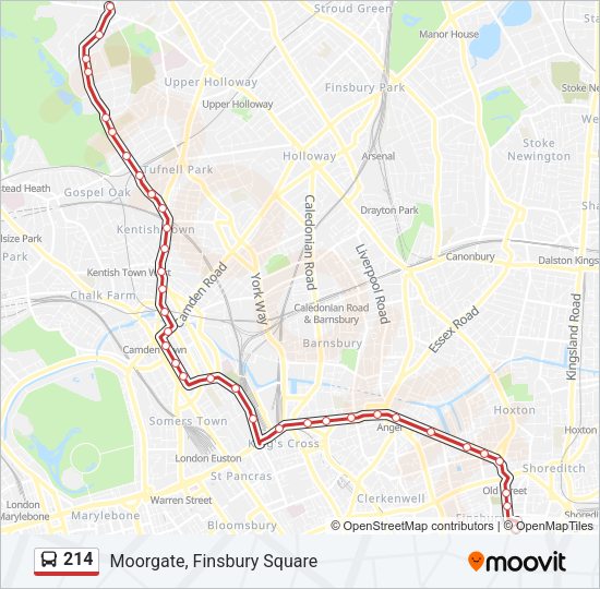 214 Bus Line Map