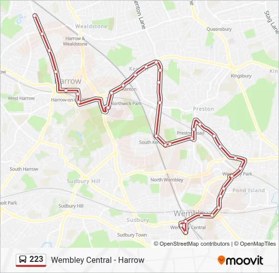 223 Route: Schedules, Stops & Maps - Harrow (Updated)