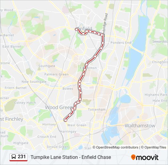 Bus 231 Route Map 231 Route: Schedules, Stops & Maps - Enfield Chase (Updated)