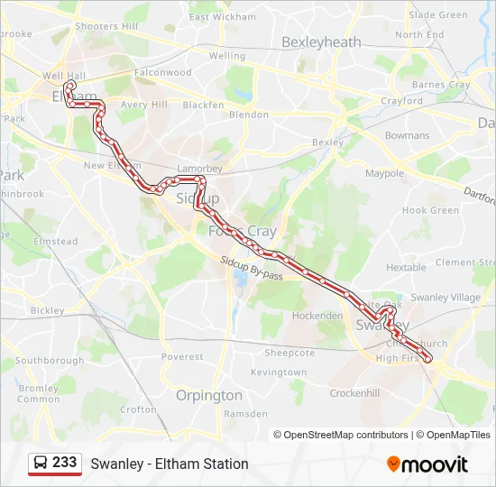 233 Route: Schedules, Stops & Maps - Swanley (Updated)