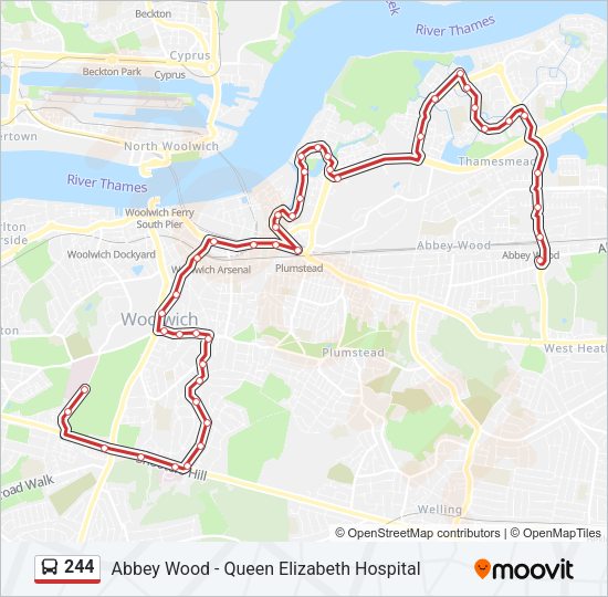 244 Bus Line Map