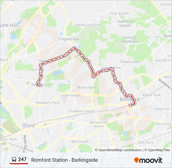 247 Route: Schedules, Stops & Maps - Romford Station (Updated)