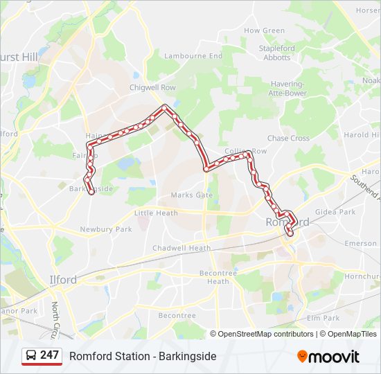 247 bus Line Map