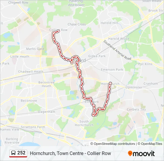 252 Bus Line Map