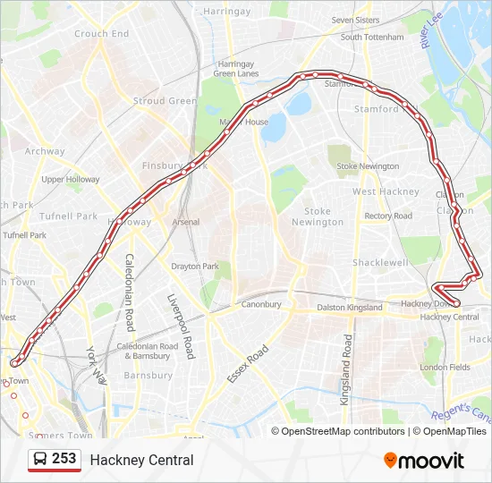 253 Route: Schedules, Stops & Maps - Hackney Central (Updated)
