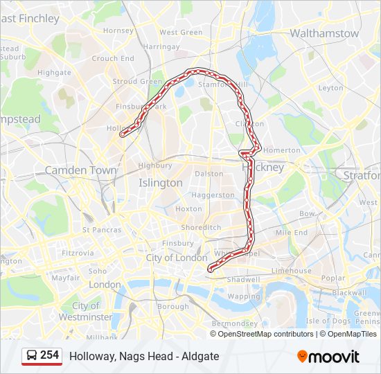 254 Route: Schedules, Stops & Maps - Holloway, Nags Head (Updated)