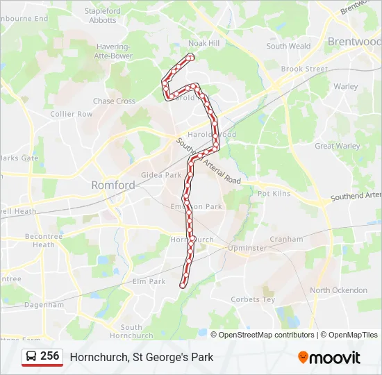 256 Bus Line Map