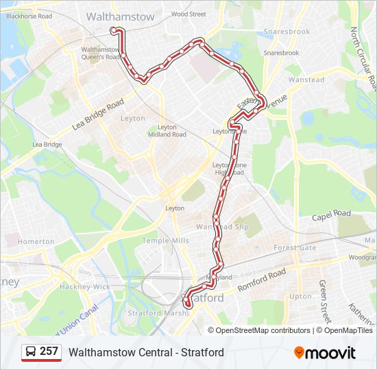 Bus 257 Route Map 257 Route: Schedules, Stops & Maps - Stratford (Updated)