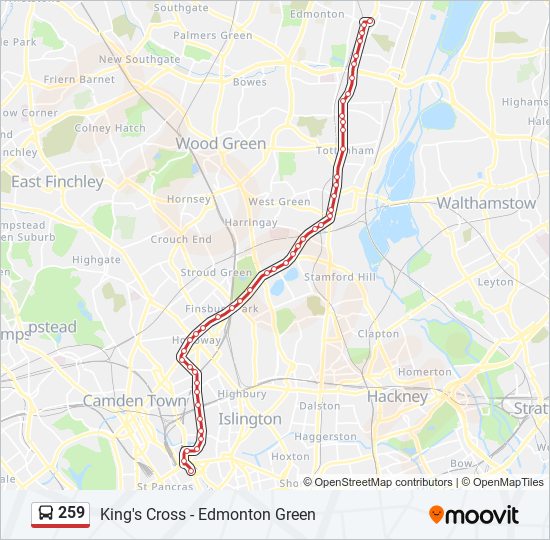 259 Route: Schedules, Stops & Maps - Edmonton Green (Updated)