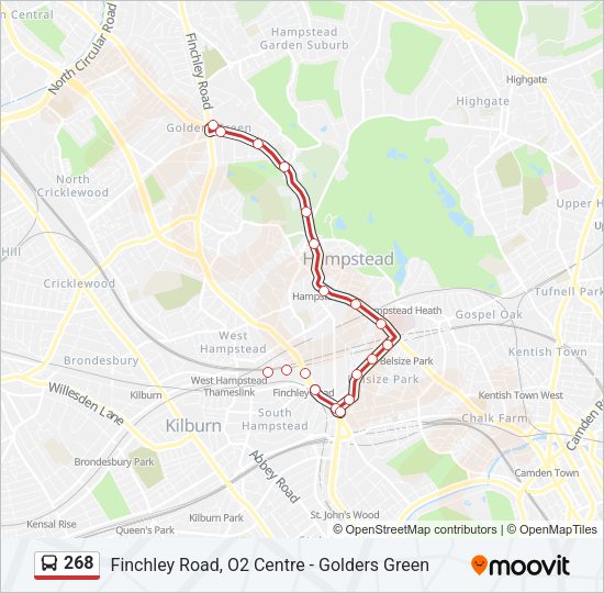 268 Bus Line Map